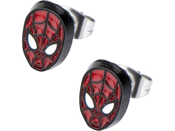 Marvel Girls Spider Man Face Stud Earrings