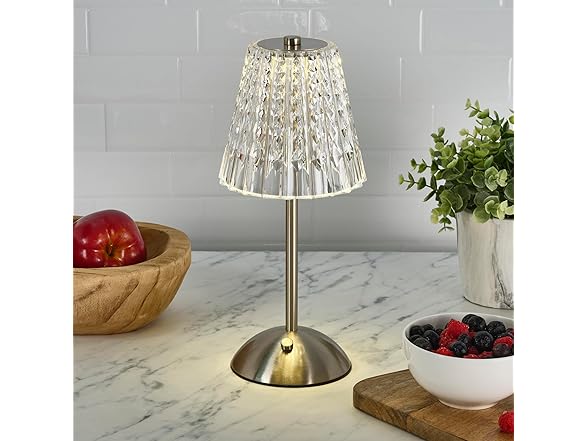 Elements 11.8-Inch Silver Rechargeable LED Table Lamp