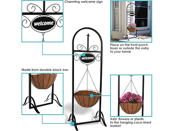 Sunnydaze Hanging Basket Planter Stand