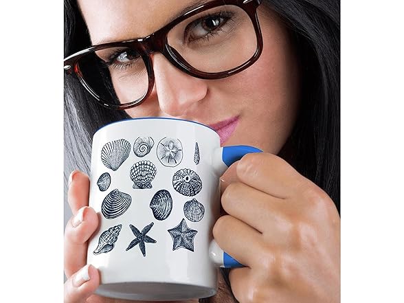 3dRose Blue Sea Shells Nautical Beach