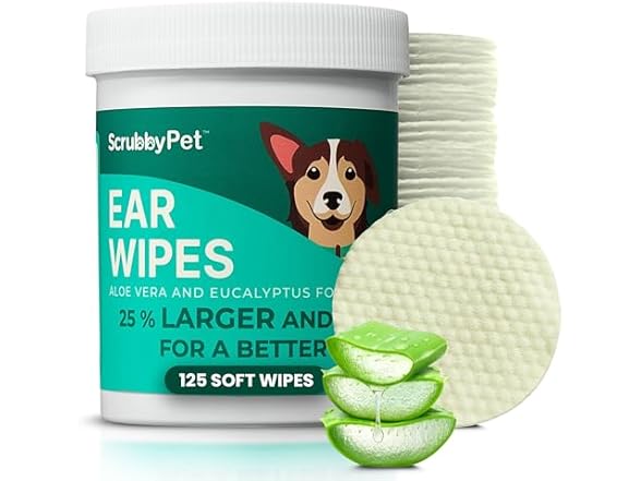 Scrubby Pet Dog Ear Wipes | 125 Count