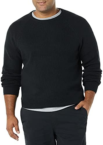 Amazon Essentials Men's Long-Sleeve Soft Touch Crewneck Sweater, Black, Medium