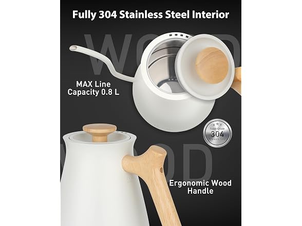 Harriet White Gooseneck Electric Kettle