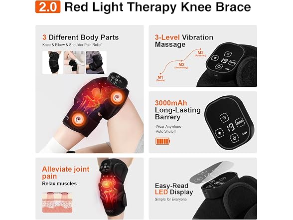 AUDODO Red Light Cordless Knee Massager