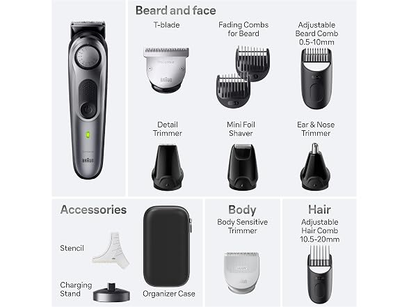Braun All-in-One Men's Shaving Kit Series 7 7440, 12-in-1