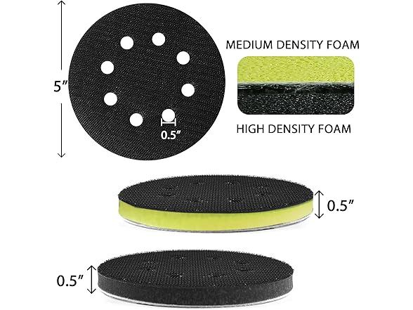 4-Pack 5" Foam Orbital Sander Pads