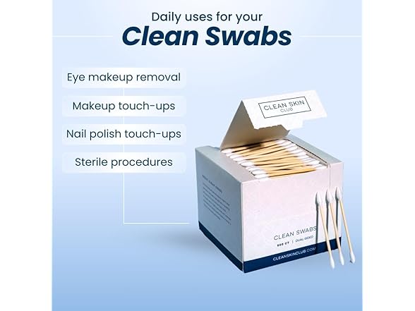 Clean Skin Club Clean Swabs 1000ct 2pk