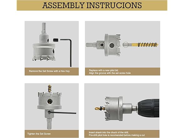 12Pcs TCT Hole Saw Kit for Hard Metal