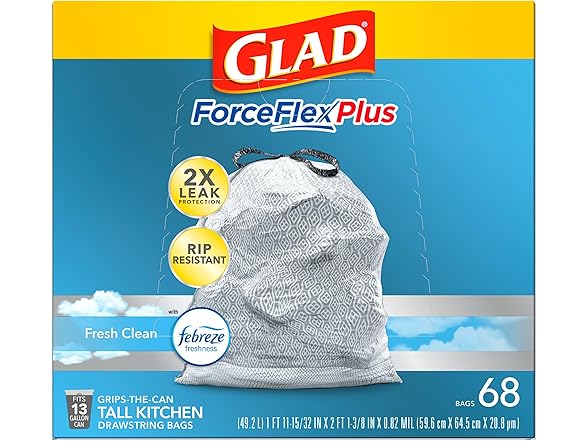 Glad Food Storage Glad ForceFlexPlus Tall Kitchen Dra