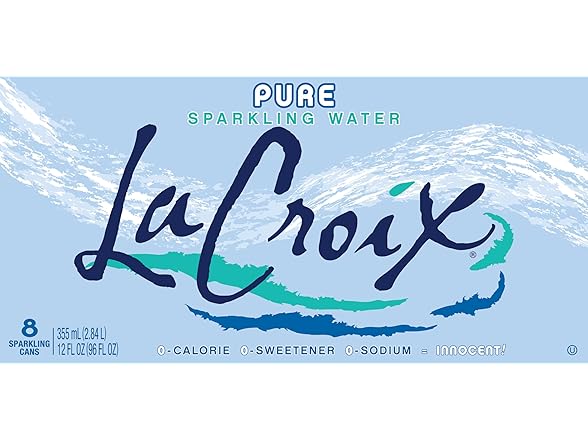8PK LaCroix Sparkling Water, Pure, 12 Fl Oz