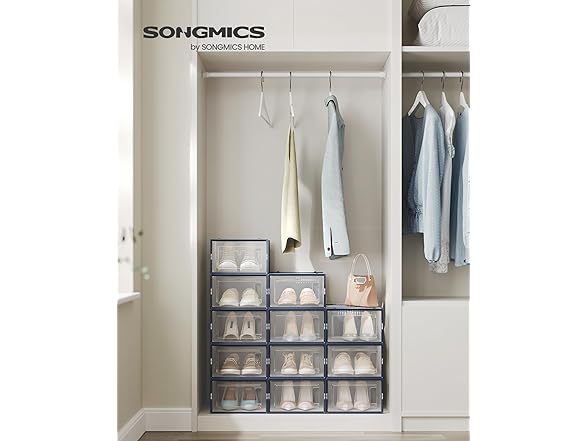 SONGMICS Pack of 12 Shoe Storage Organizers