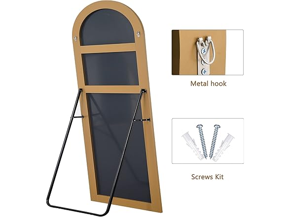 Trvone Arched Gold Mirror, 71"x28"