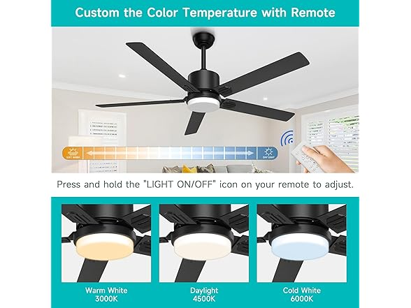 BECLOG Obabala 60" Ceiling Fan with Light