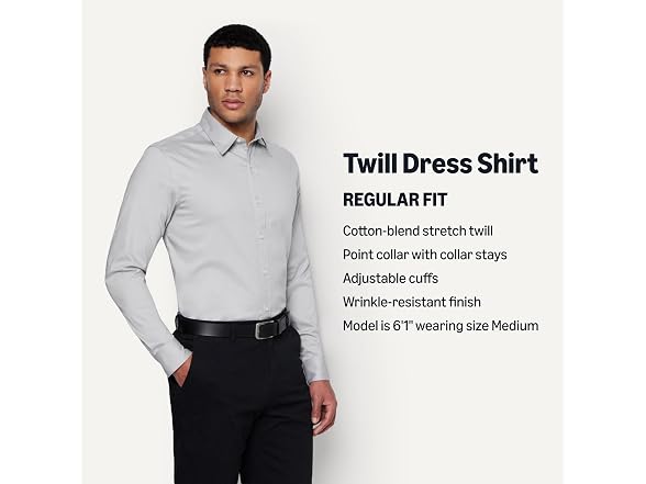 Amazon Essentials Men Regular-fit Stretch Shirt - Gallery 4