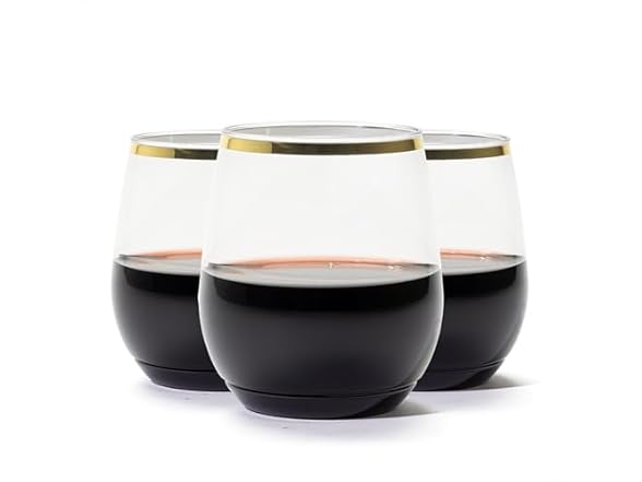 TOSSWARE POP Gold Rim 14oz Vino SET OF 12