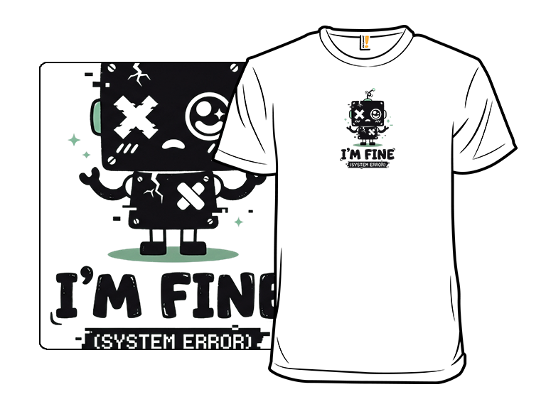 I'm Fine (System Error) Cute Glitch Robot - Gallery 3