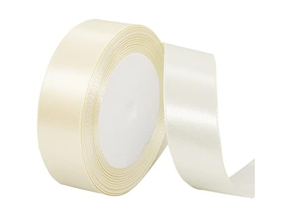FUNCANDLE Rice White Satin Ribbon 1,25 Yard Solid