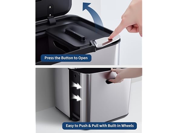 MOVECOM 16 Gal Pull-Out Compost Bin Silv