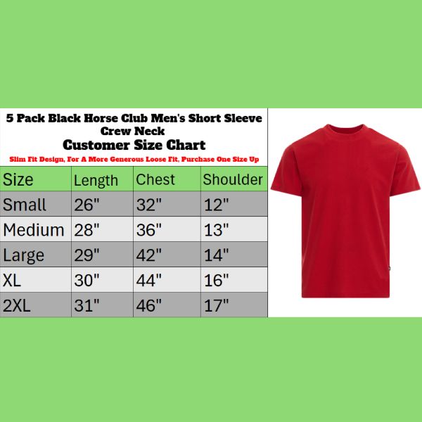 5Pk Mens Crew Neck Cotton T-Shirt - Gallery 16