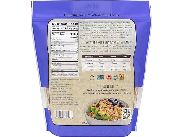 Bob's Red Mill High Protein Oats - 32 oz (Pack of 1)