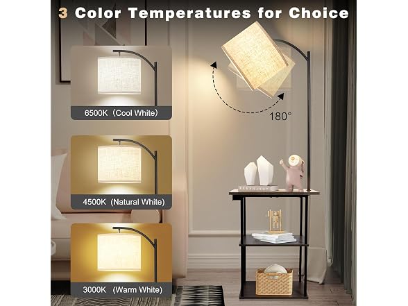 End Table with Floor Lamp & Charging