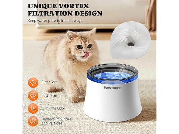 Pawtners 1 Gal/3.5L Dog Water Fountain