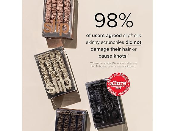 slip Silk Skinny Scrunchies - Set of 6