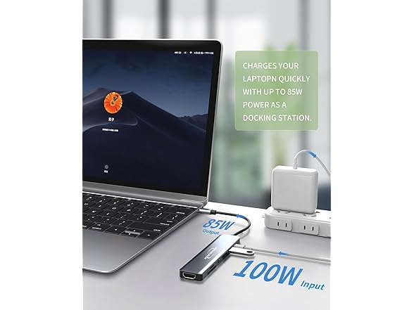 USB C 8in Mini Laptop Docking Station