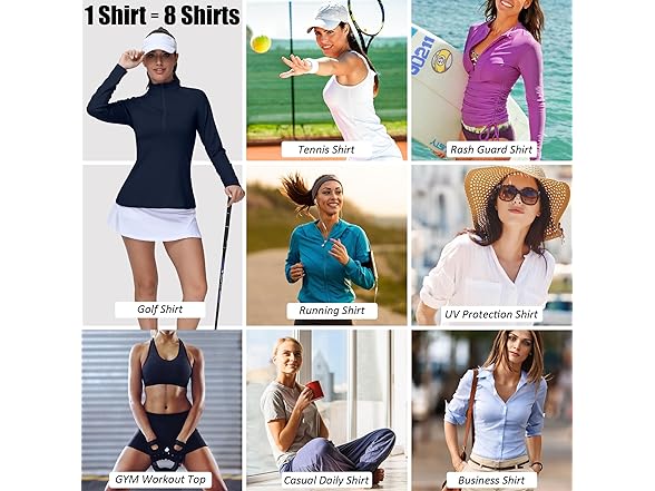 Ggov Women Golf Shirts Woman UPF 50+ Sun Shirts