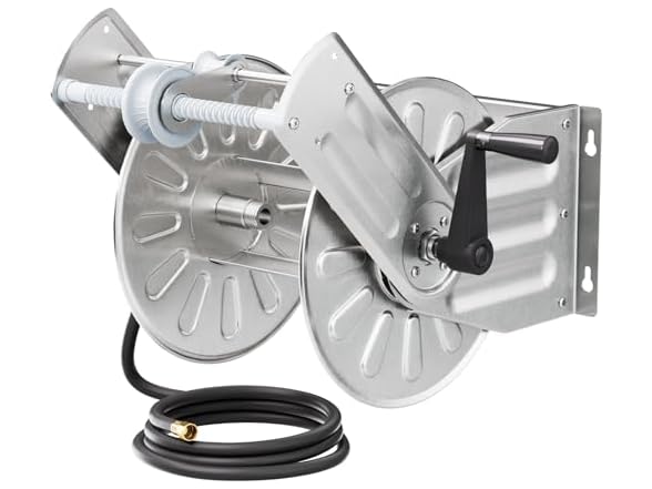 GREENER LK-SS02-M Stainless Steel Hose Reel, Medium