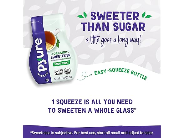 1CT Pyure Organic Liquid Stevia Extract Sweetener