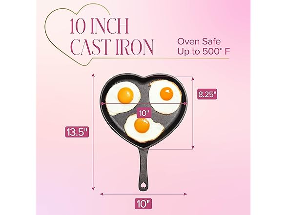 Paris Hilton Pre-Seasoned Cast Iron Heart Skillet Pan