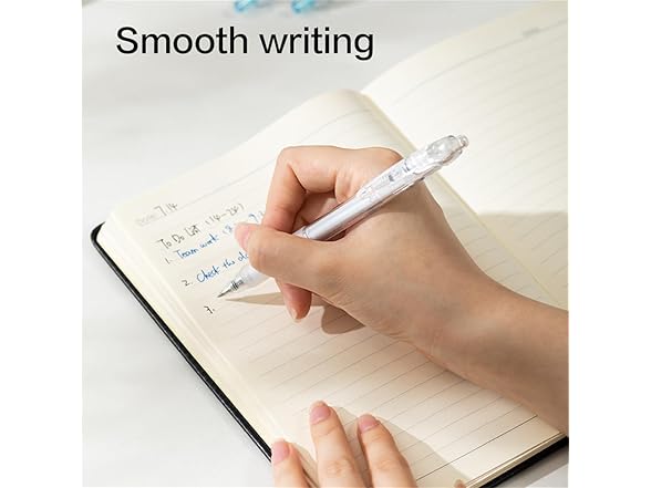 BASUNOCL 12 Pcs Black Ink Gel Pens, 0.5mm