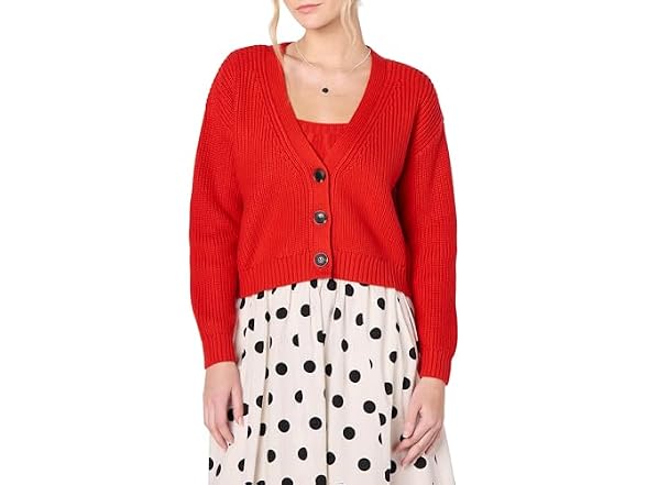 The Drop Women Sari Cropped Button-front Cardigan - Gallery 12