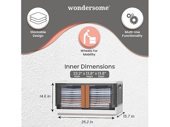 Wondersome 3-pack, 19G Collapsible Storage Bin