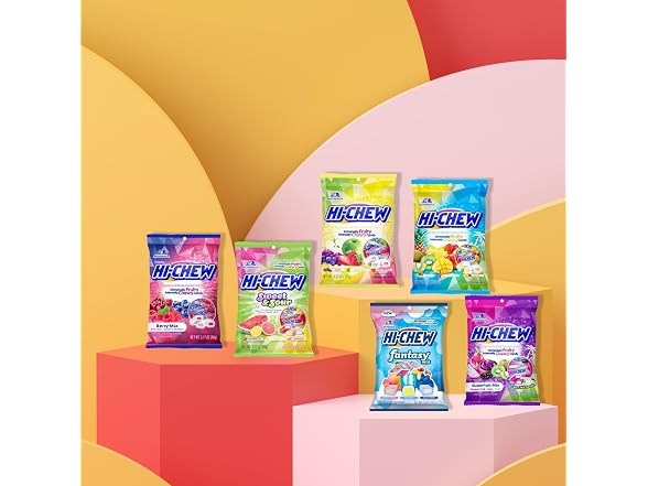 HI-CHEW Variety Mix, Pack of 6 Bags - 17 Flavors