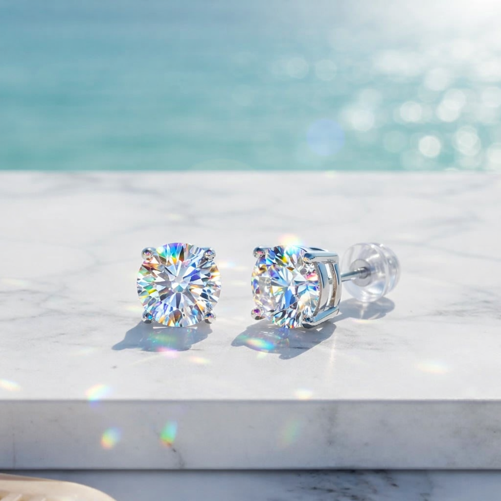 Moissanite Stud Earrings - Gallery 13