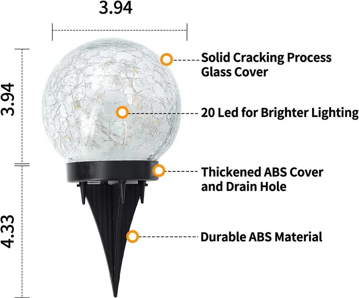 Hakol 2 Pack Solar Lights Outdoor Waterproof-Solar Globes - Gallery 7