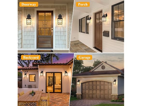 WIHTU Dusk to Dawn Outdoor Wall Lights 2Pack