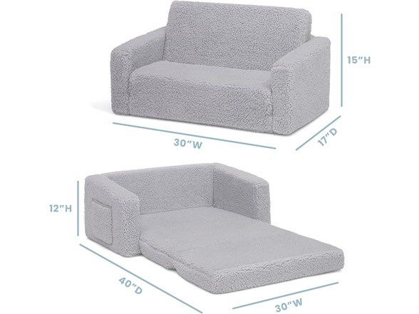 Delta Children Cozee Flip-Out Sherpa 2-in-1 Sofa