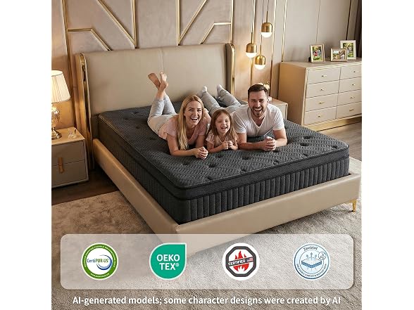 UNZIPE 12 Inch King Mattress, Medium Firm