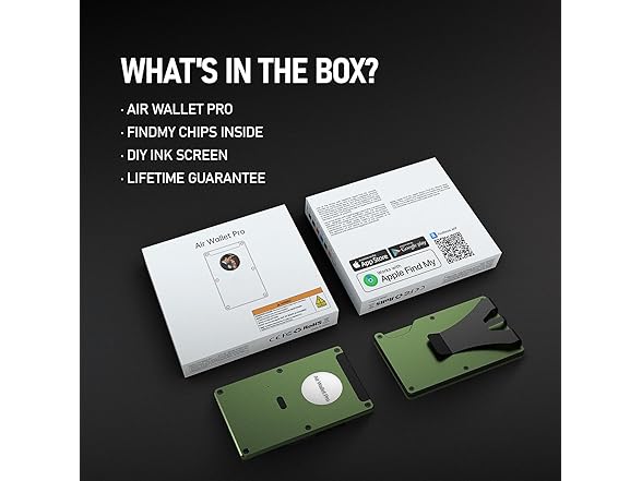 E-ink Air Wallet, Slim Wallet Built in Airtag Chip