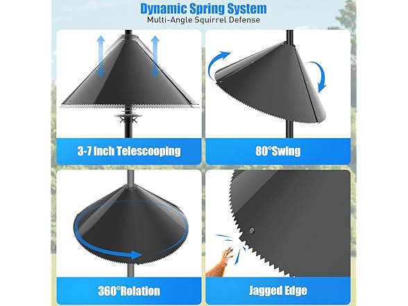 onlyfly Squirrel Baffle Bird Feeder Pole