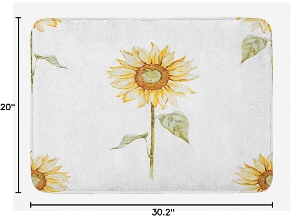 Ambesonne Sunflower Bath Mat, Sunflowers Wate