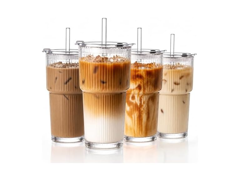 GOSCHE 20oz Iced Coffee Cups w/Straws
