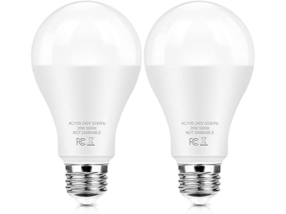 TOBUSA A21 20W Non-Dimmable LED Bulb 5000K 2PC