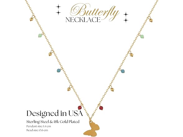 JOSEMVALE Butterfly Necklace Green