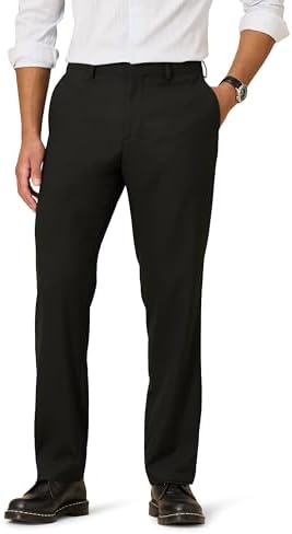 Amazon Essentials Men's Classic-Fit Wrinkle-Resistant Stretch Dress Pants, Black, 29W x 34L