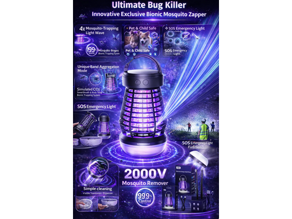 BH-1060 3 in 1 Outdoor & Indoor Bug Zapper 7hrs