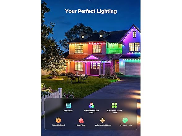 Brightown Permanent Outdoor Lights, 100Ft